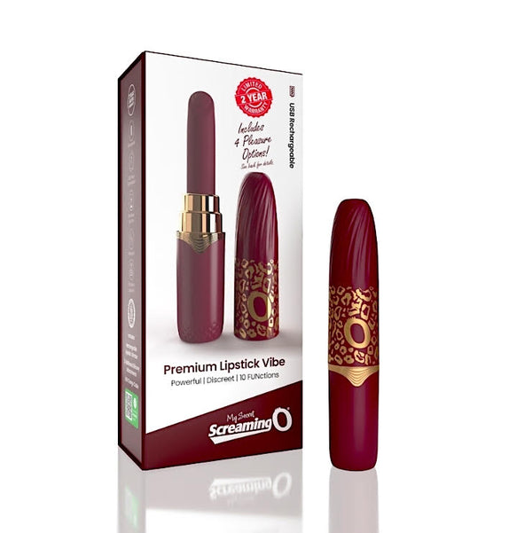 Screaming O - My Secret Premium Rechargeable Vibrating Lipstick - Merlot