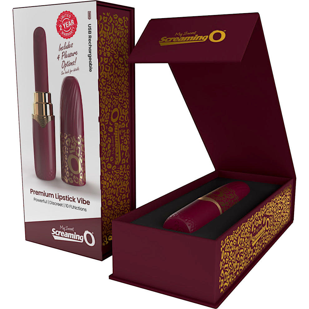Screaming O - My Secret Premium Rechargeable Vibrating Lipstick - Merlot