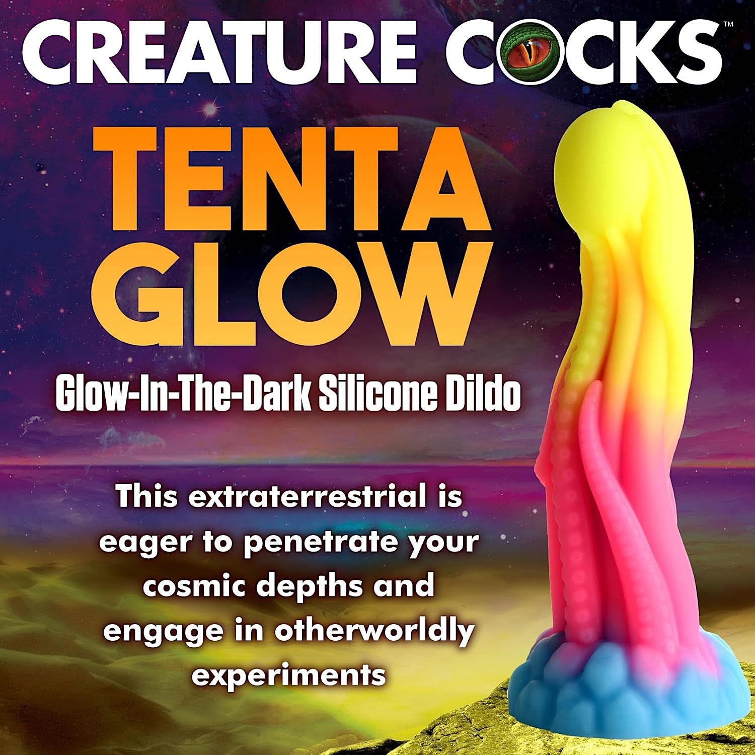 Creature Cocks - Tenta-Glow Glow-In-The-Dark Dildo