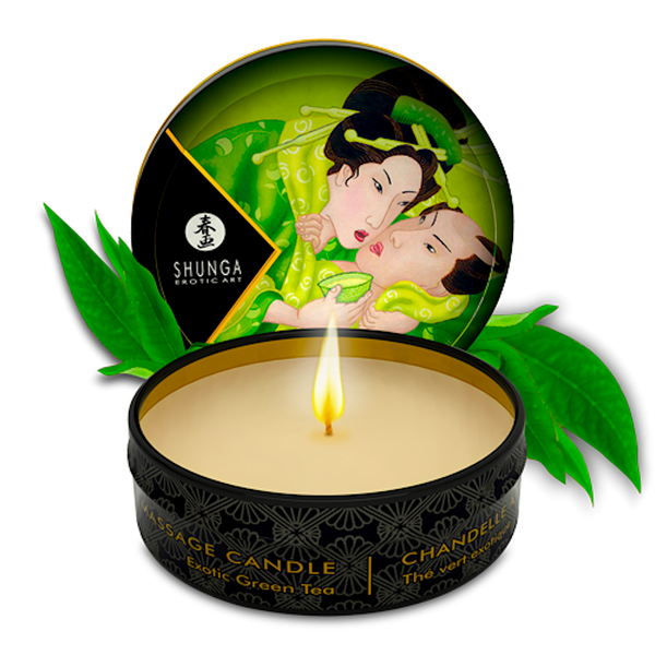 Shunga - Mini Massage Candle Exotic Green Tea 30ml/1oz.