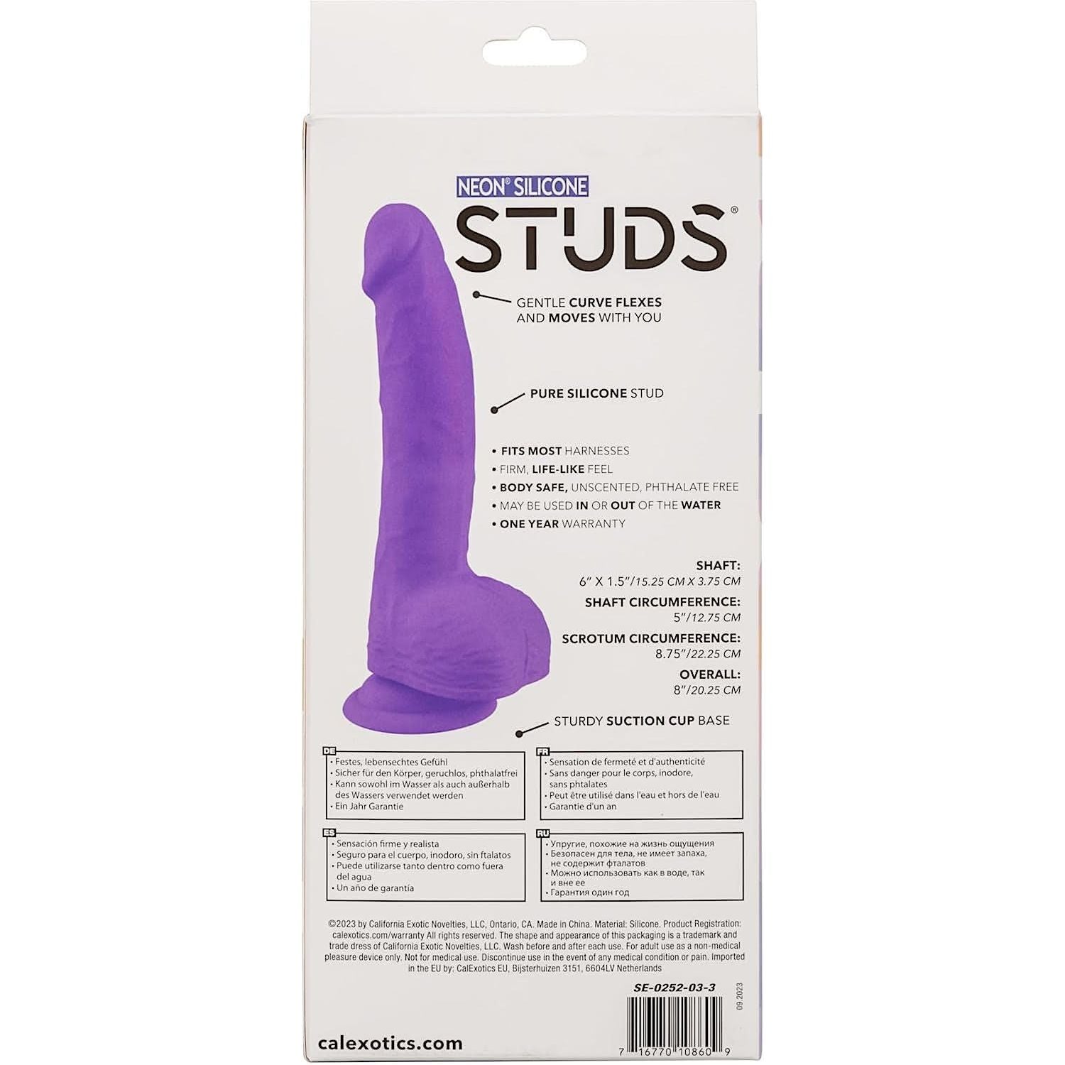 CalExotics Neon Silicone Dildo Studs - 6 Inch