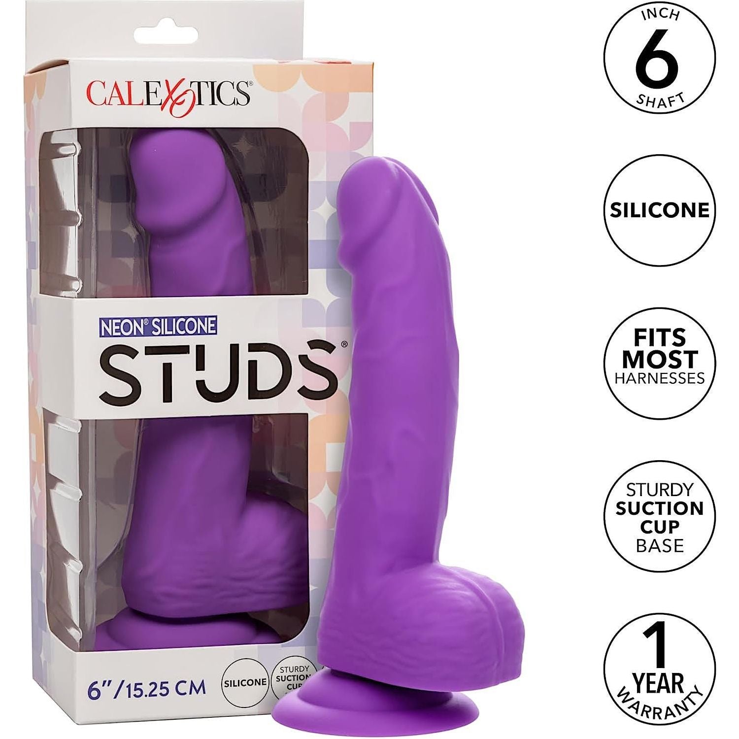 CalExotics Neon Silicone Dildo Studs - 6 Inch