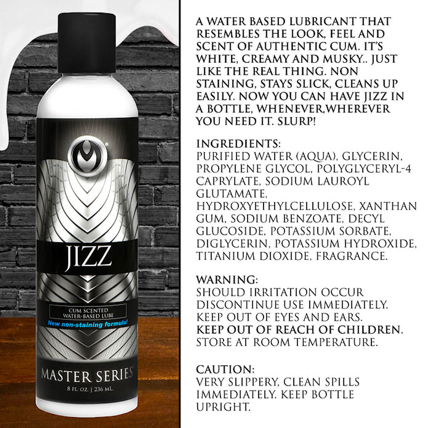 Master Series Jizz Water-Based Cum Scented Lube 8.5 oz.