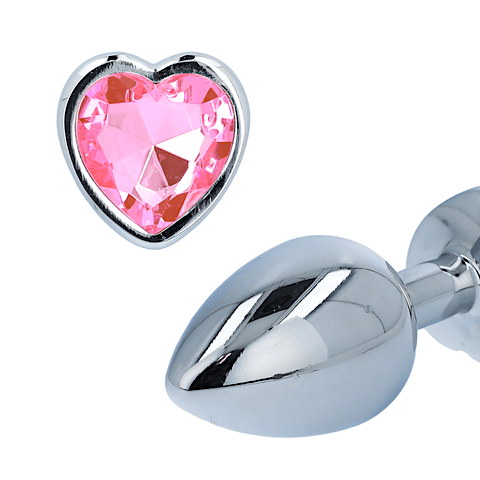 Booty Sparks Pink Heart Gem Anal Plug Set
