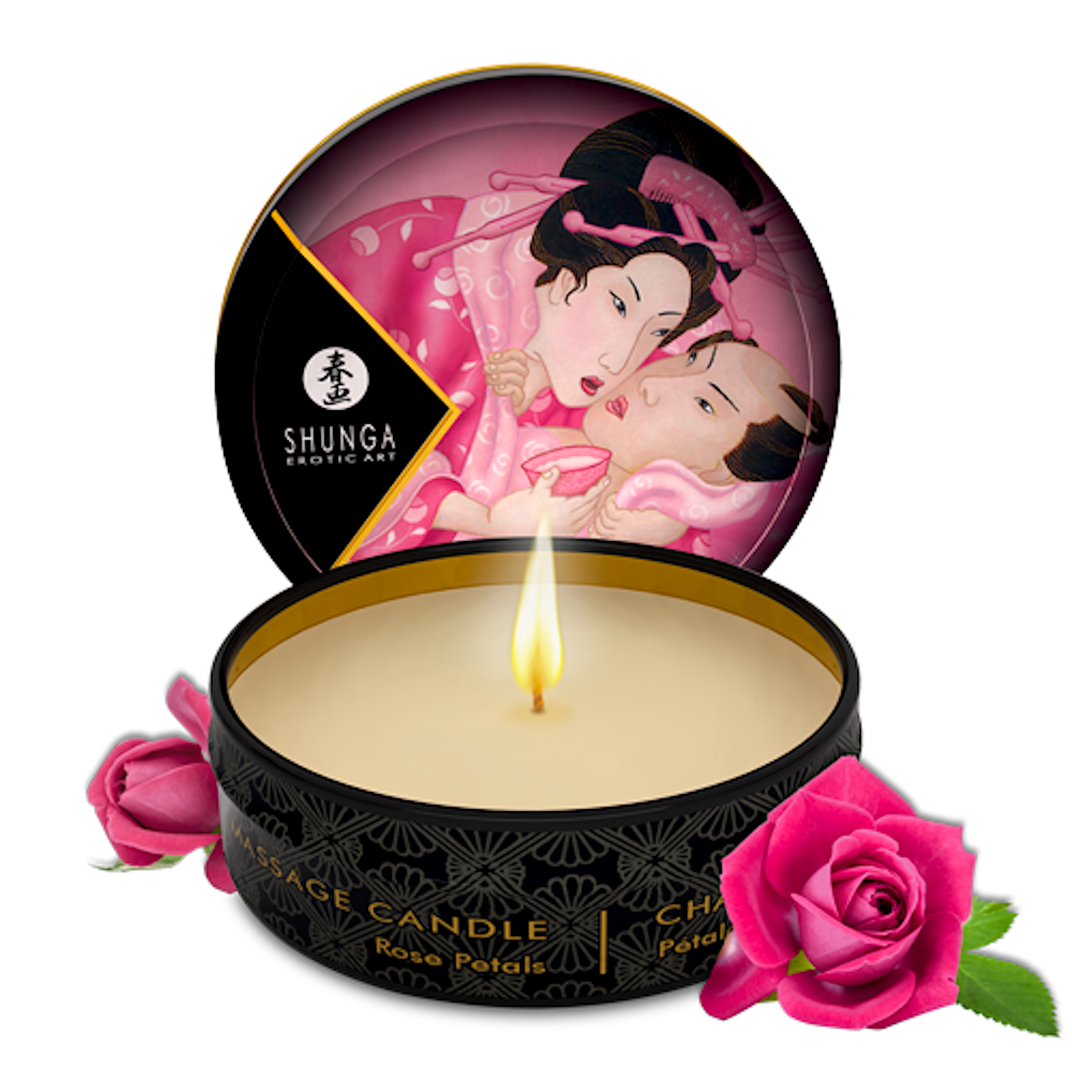 Shunga - Mini Massage Candle Rose Petals 30ml/1oz.